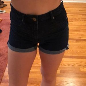 High waisted jean shorts